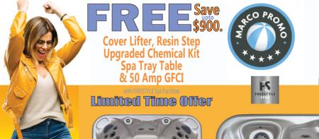 Save close to $900 on Accessories with SUNRISE SPAS or FREESTYLE SPAS